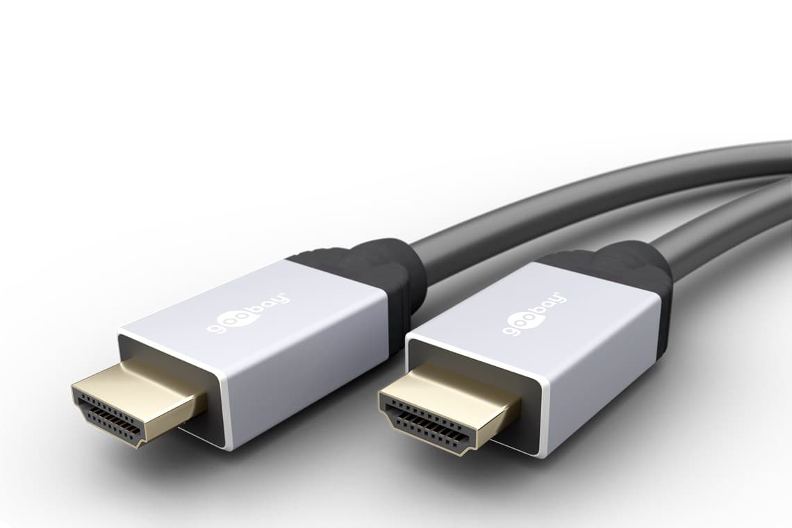 Câble HDMI haut débit avec Ethernet, connecteur HDMI de type A vers connecteur HDMI de type A, surfaces de contact plaquées or et protection