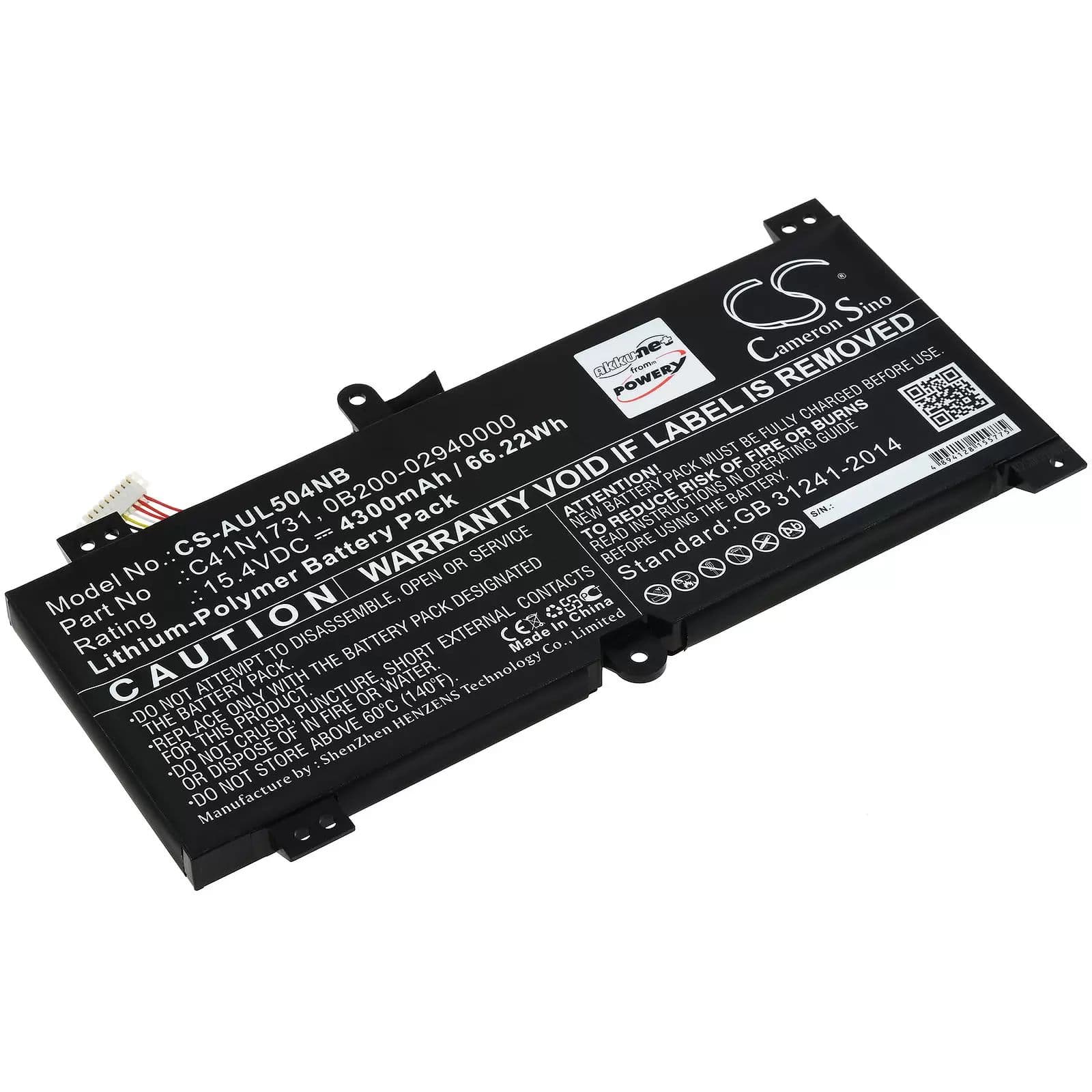 Batterie adaptée pour ordinateur portable gamer Asus ROG Strix Scar II GL504-GV-ES087T, type C41N1731 et autres