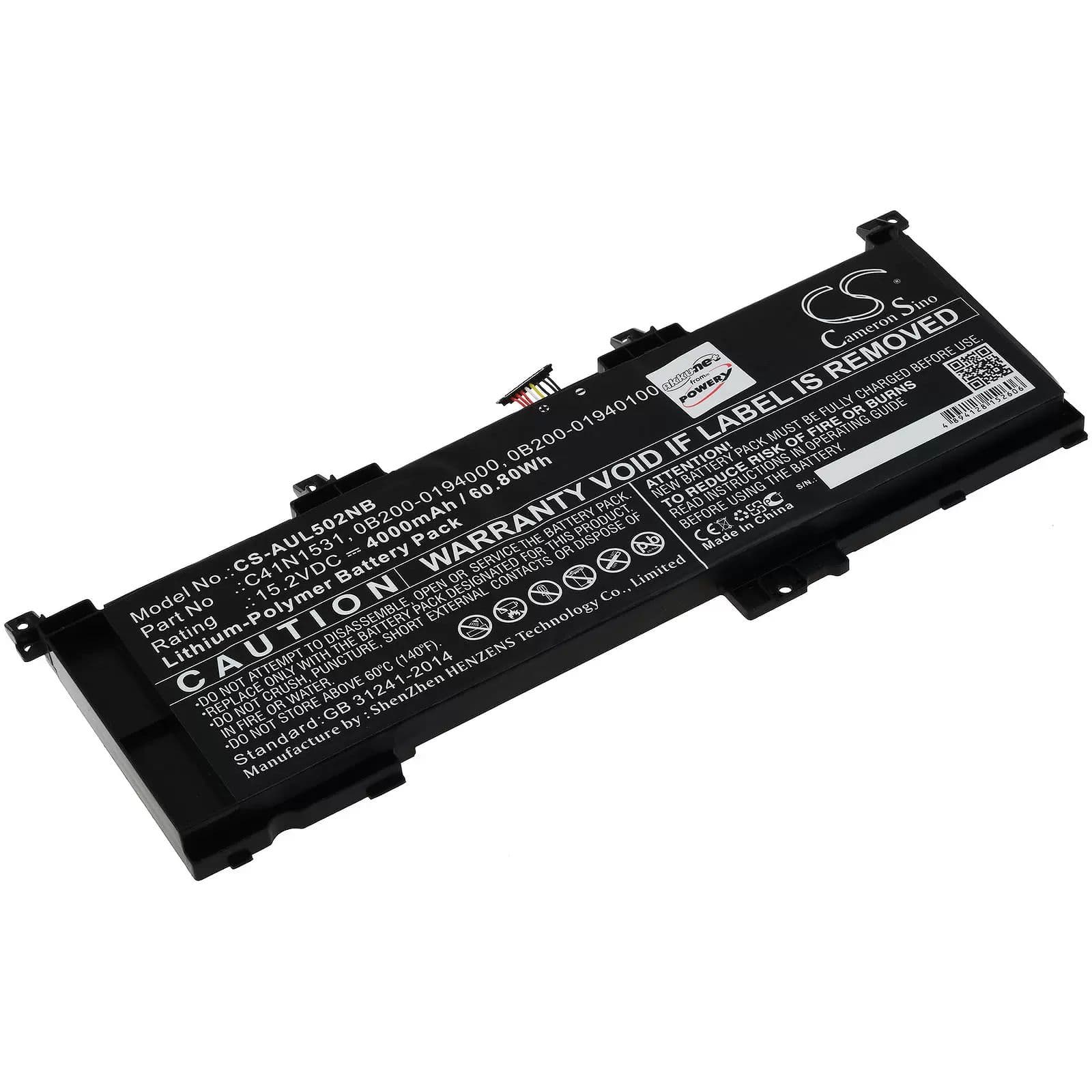 Batterie adaptée pour ordinateur portable gaming Asus ROG STRIX GL502VS-FY333T, type C41N1531 et autres