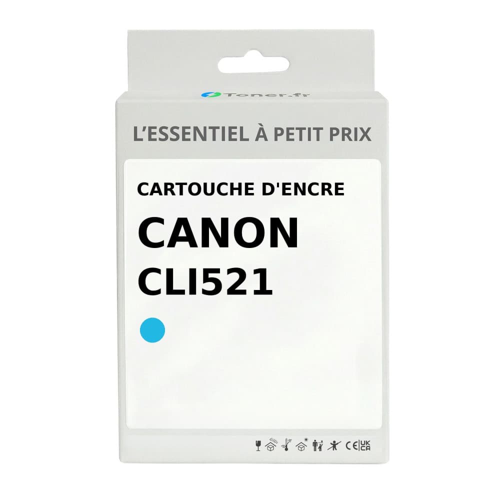Cartouche d'encre compatible Canon CLI521 Cyan