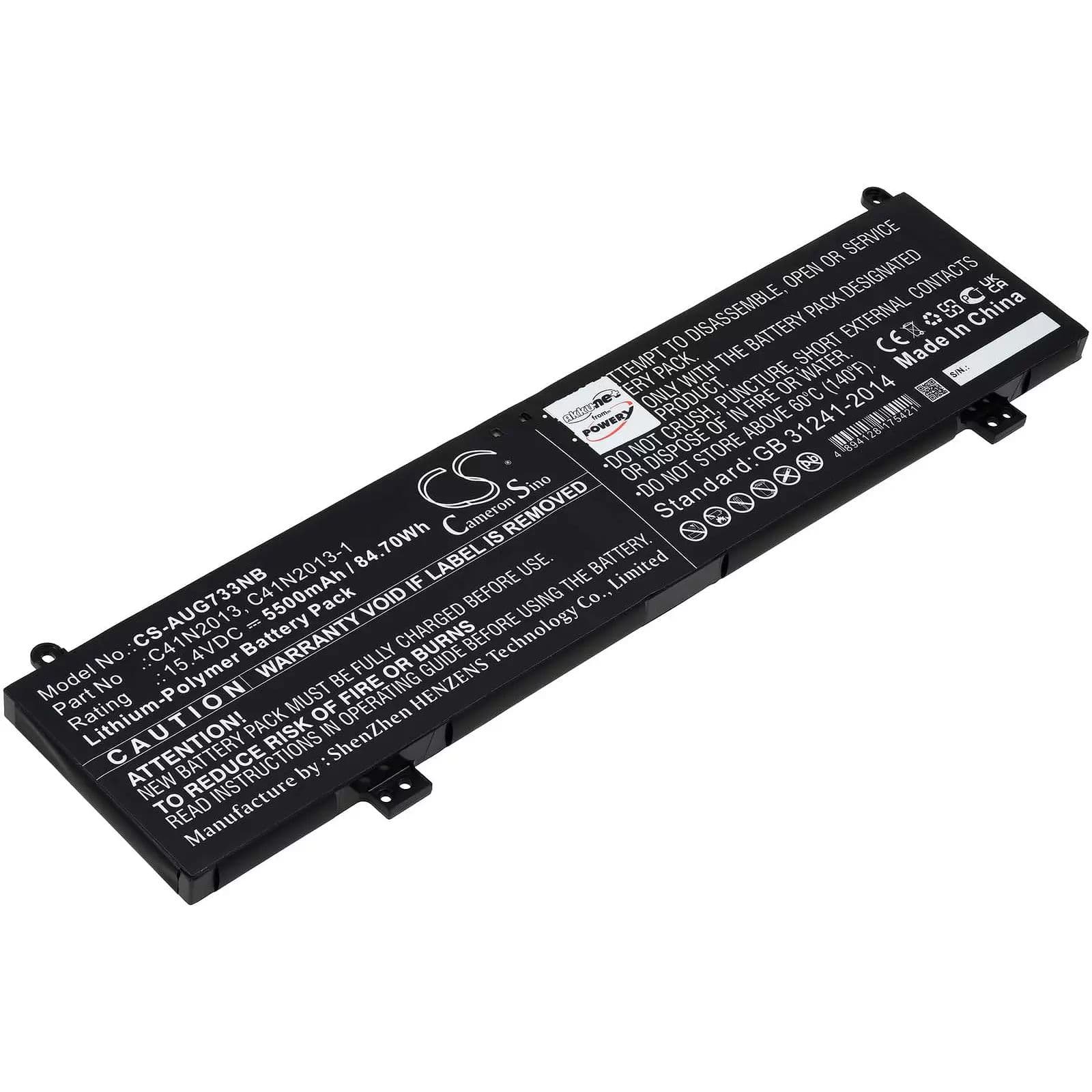 Batterie adaptée pour ordinateur portable gamer Asus ROG Strix G15 G513, TUF Gaming F15 FX507ZM, type C41N2013