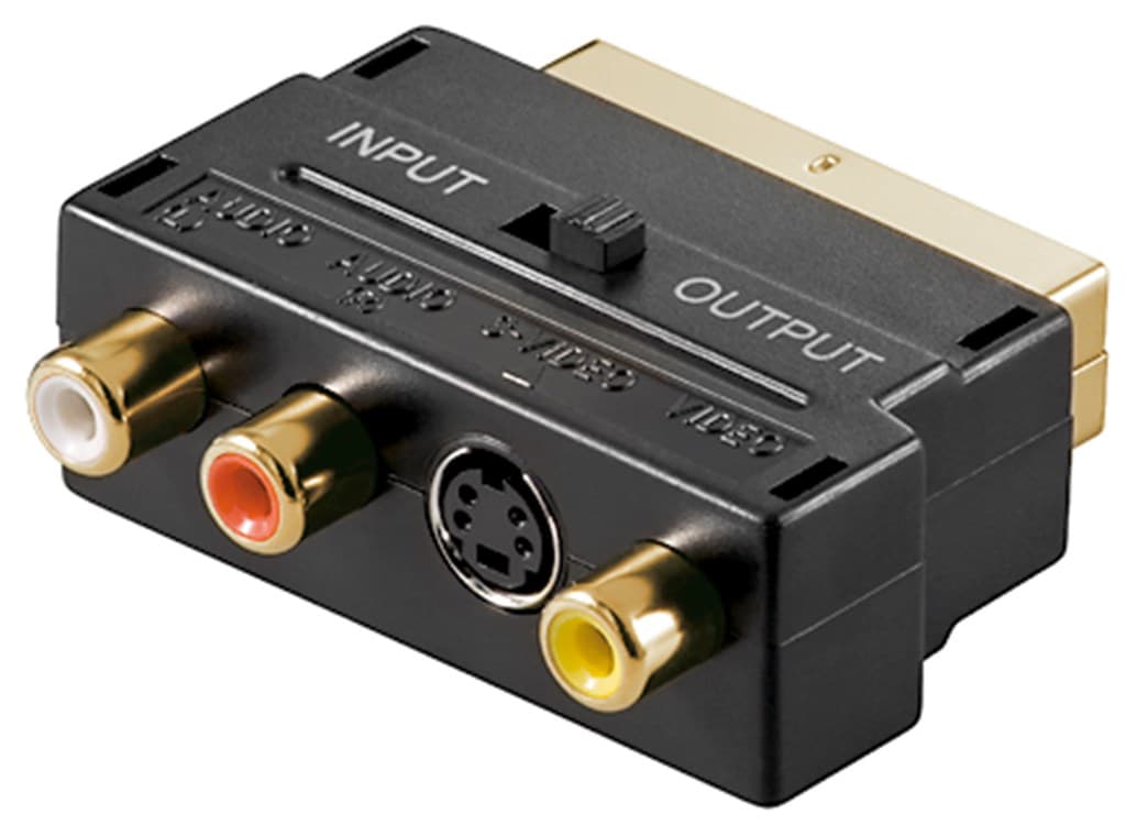 Adaptateur Goobay Scart vers Composite Audio Vidéo et S-Vidéo, IN/OUT