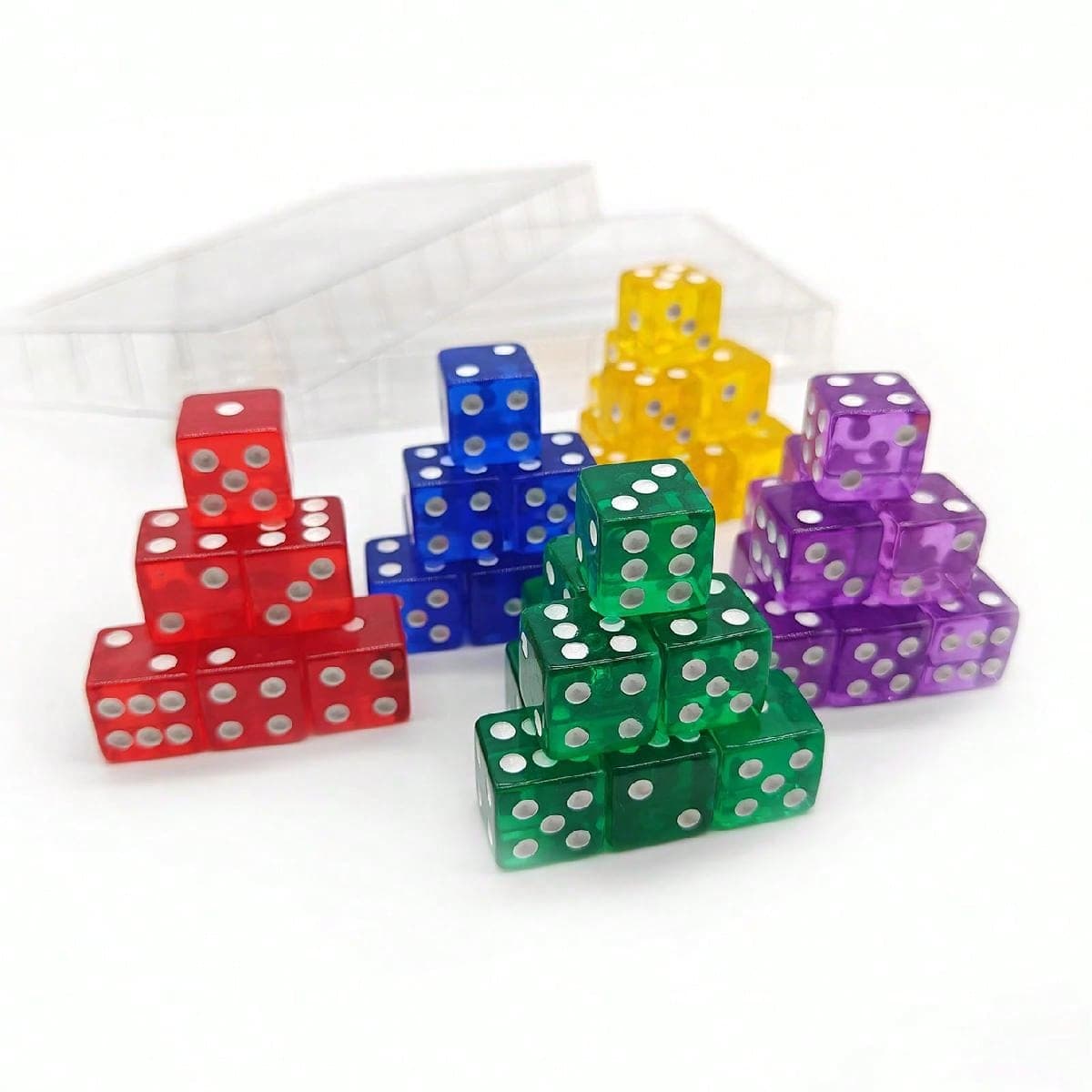50 Pcs 16mm Coins De Carré Transparent De Couleur Colorée Dans Une Boîte (10 Pièces De Chacune Des 5 Couleurs) Pour Les Jeux Multijoueurs,