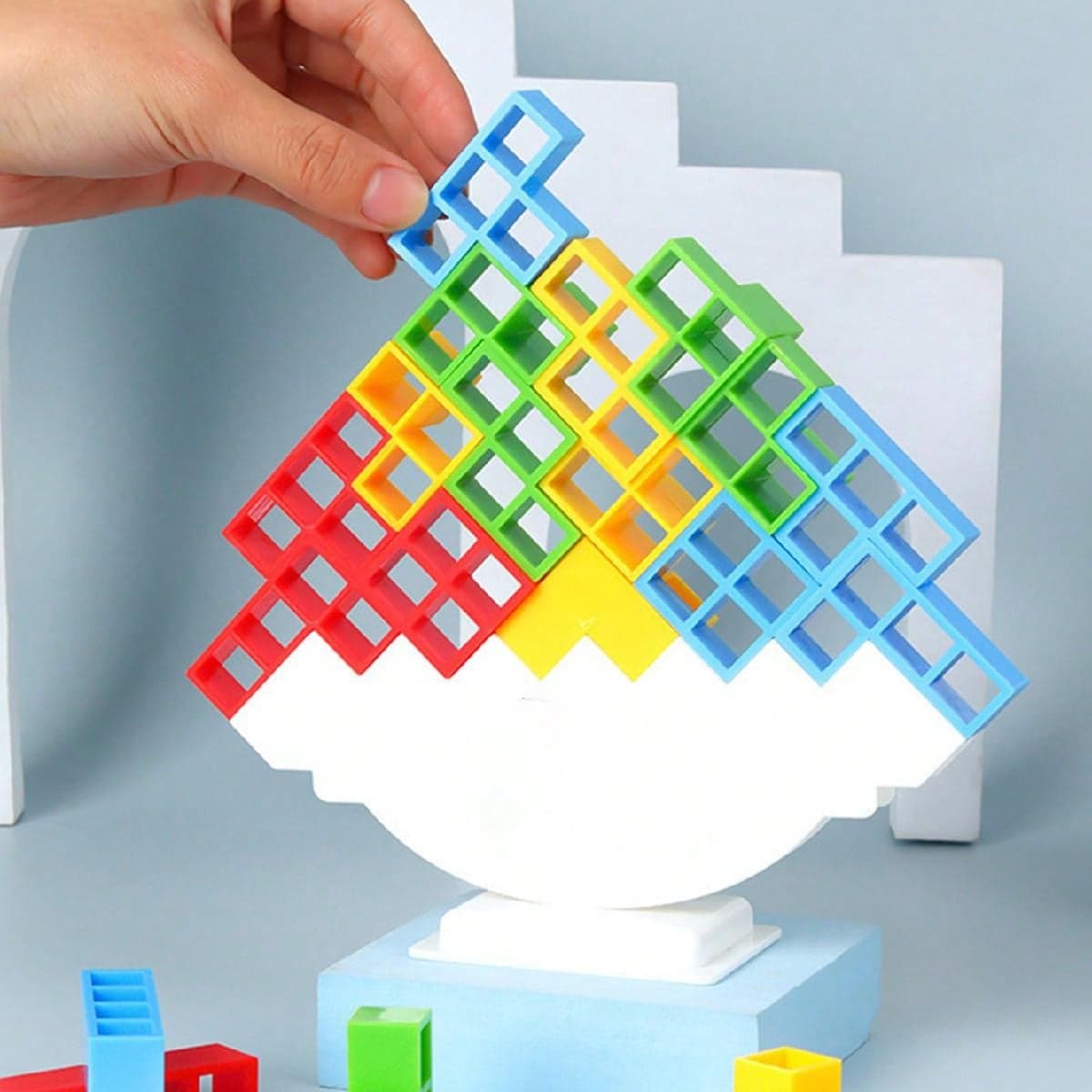 18 Pièces Accessoires De Jeu D'empilage Et D'équilibre Pour Bureau, Convient À L'interaction Et Aux Compétitions Multijoueurs, Avec Des Couleurs,
